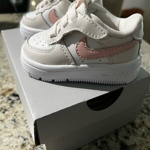 Nike Kids Cream and Pink Sneakers